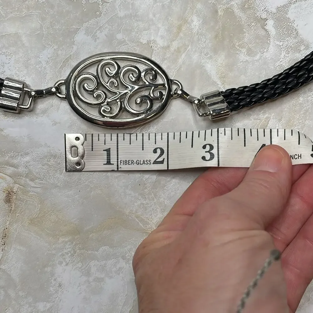 Silver filigree medallion link belt